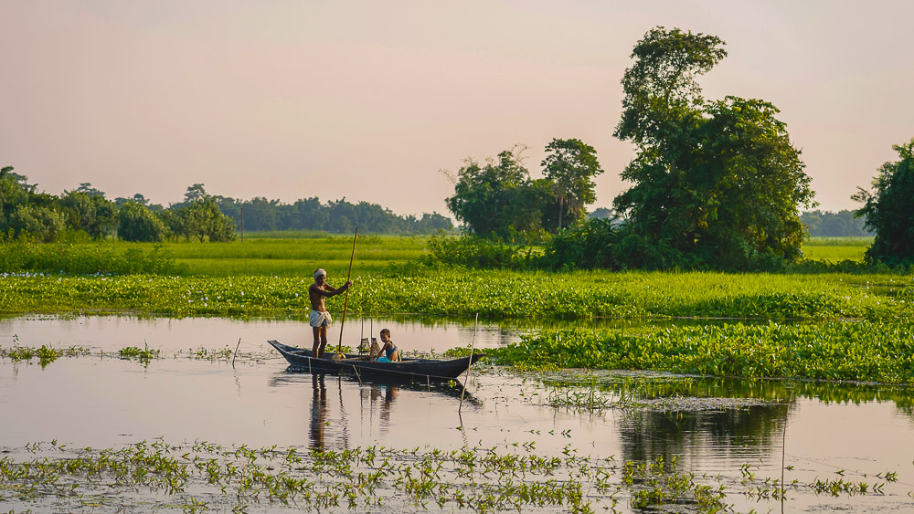 Île de Majuli dans l'Assam, Inde
